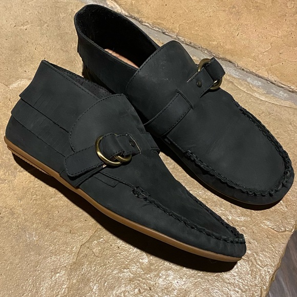 NIB Anthropologie Leather Fringe Moccasin Booties - Picture 7 of 10